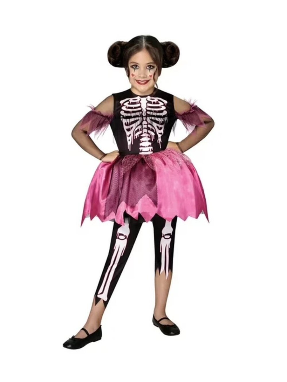 PartyHolic Girl's Punky Skelequeen Halloween Costume